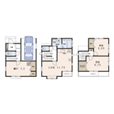 3階建/2LDK+W+納+車の間取り